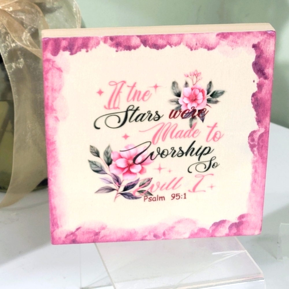 Handmade Inspirational Wooden Plaque Colorful Design Desk Plaque Free St…